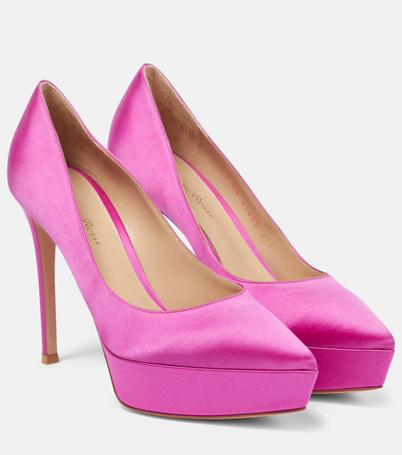 Gianvito Rossi Dasha satin platform pumps