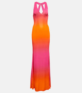 Louisa Ballou High Sea printed jersey maxi dress