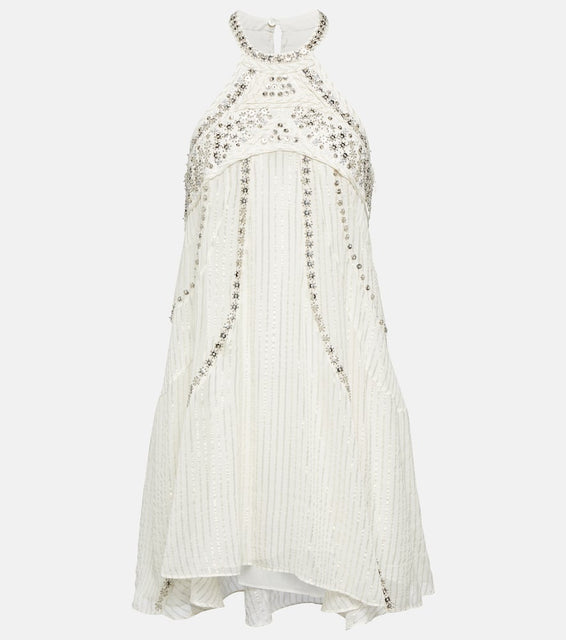 Isabel Marant Orfra embellished silk-blend minidress