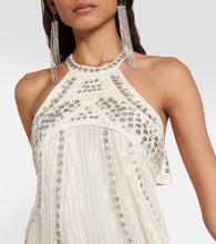 Isabel Marant Orfra embellished silk-blend minidress