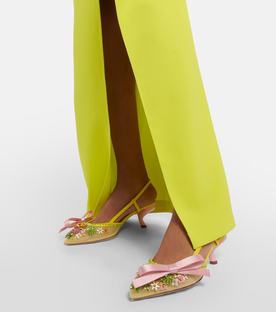 Roger Vivier Virgule embellished satin slingback pumps