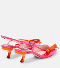 Roger Vivier Virgule bow-embellished satin slingback pumps