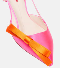 Roger Vivier Virgule bow-embellished satin slingback pumps