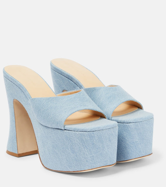 Magda Butrym Denim platform mules
