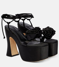 Magda Butrym Appliqu√É¬© satin platform sandals