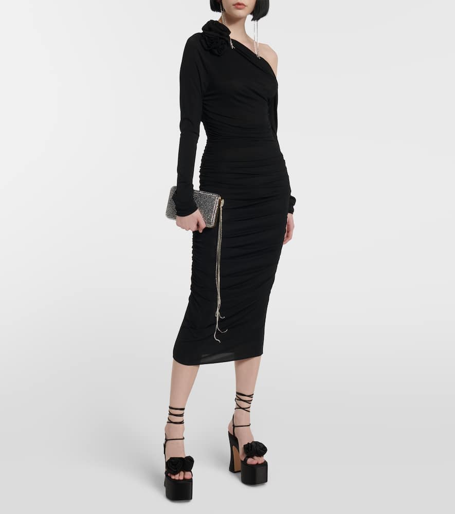 Magda Butrym Appliqu√É¬© satin platform sandals