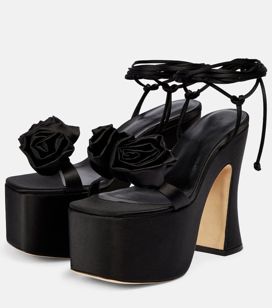 Magda Butrym Appliqu√É¬© satin platform sandals