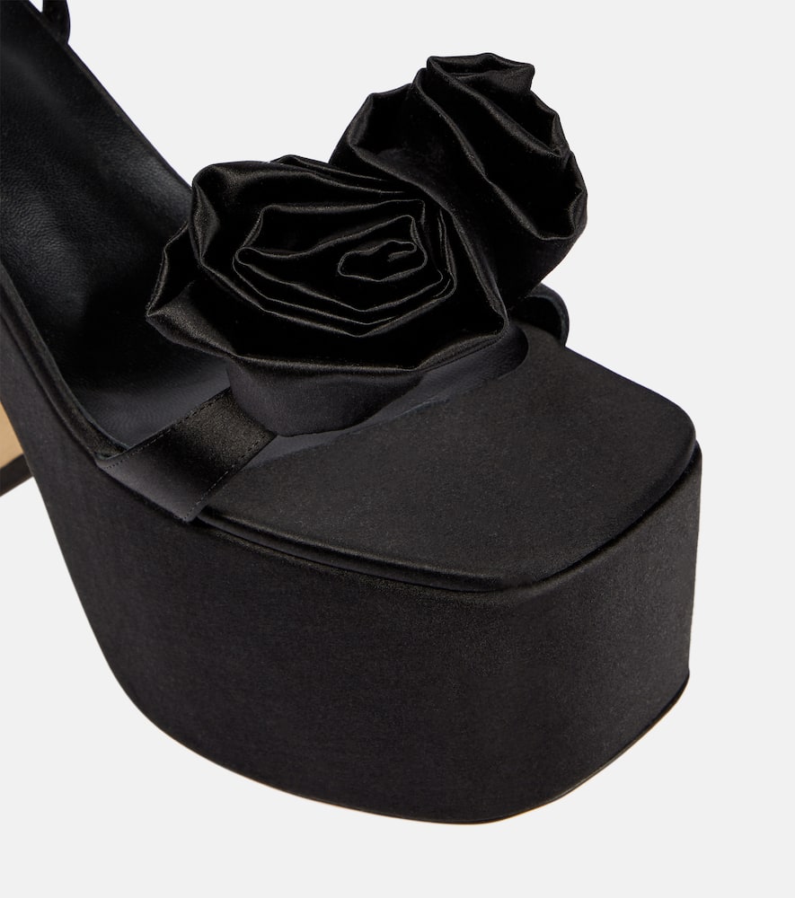 Magda Butrym Appliqu√É¬© satin platform sandals