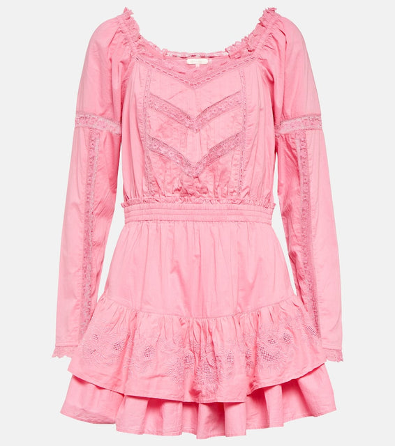 LoveShackFancy Sanaya lace-trimmed minidress