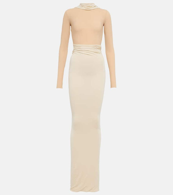 MM6 Maison Margiela Deconstructed jersey maxi dress