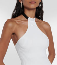 Courreges Ribbed-knit halterneck minidress
