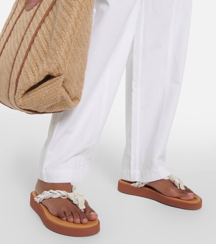 See By Chloe Pompoms leather thong sandals