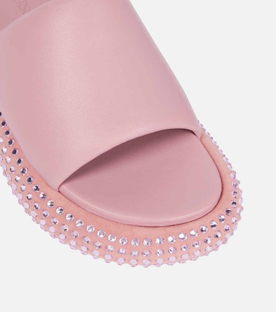 JW Anderson Embellished leather platform sandals
