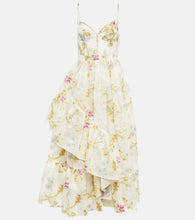 Erdem Alani linen and silk-blend midi dress