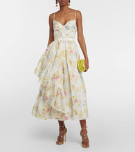 Erdem Alani linen and silk-blend midi dress