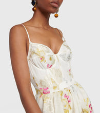 Erdem Alani linen and silk-blend midi dress