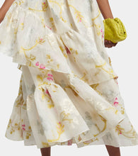 Erdem Alani linen and silk-blend midi dress