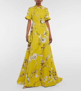 Erdem Ilana floral cotton faille gown
