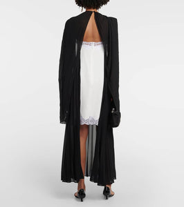 Christopher Kane Mrs Robinson lac-trimmed midi dress with cape