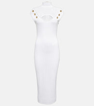 Balmain Mesh-trimmed midi dress