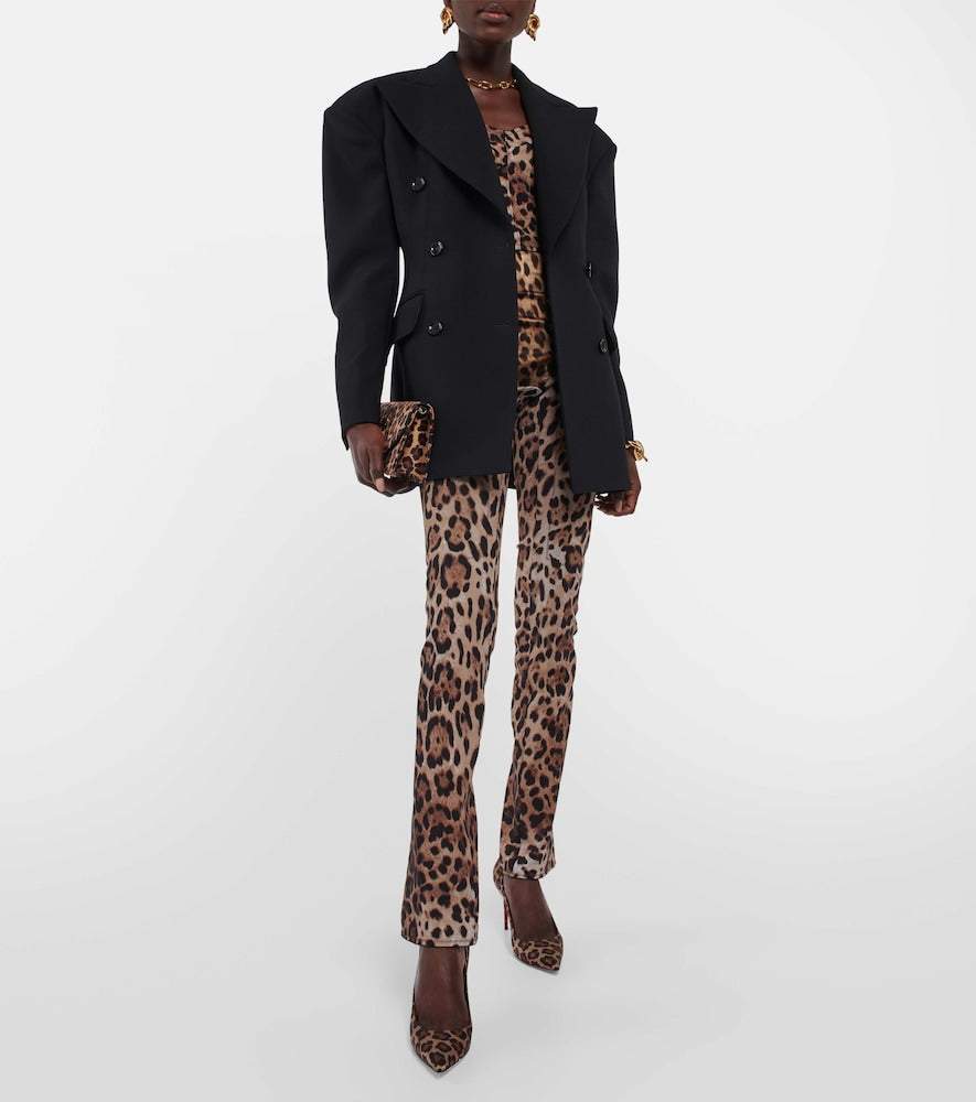 Christian Louboutin Loubi54 leopard-print satin clutch