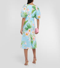 Carolina Herrera Puffed printed cotton-blend midi dress