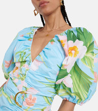 Carolina Herrera Puffed printed cotton-blend midi dress