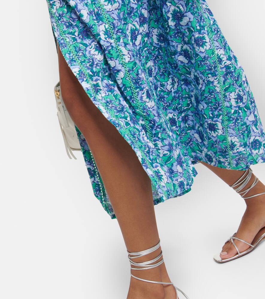 Poupette St Barth Reine floral cotton midi dress