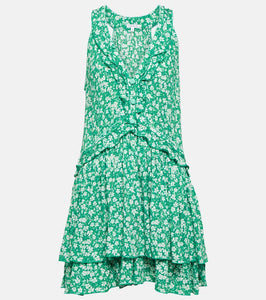 Poupette St Barth Mae floral ruffle-trimmed minidress
