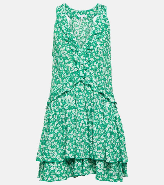Poupette St Barth Mae floral ruffle-trimmed minidress