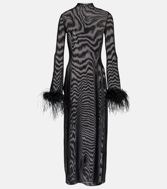 Oseree Lumière Plumage midi dress