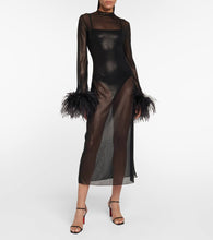 Oseree Lumière Plumage midi dress