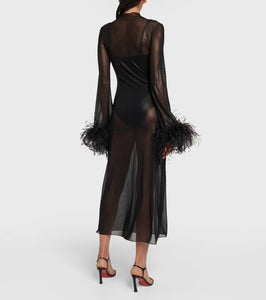 Oseree Lumière Plumage midi dress