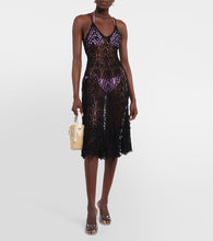 Anna Kosturova Open-knit cotton midi dress