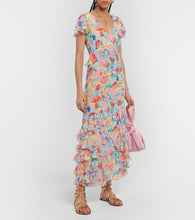 Rixo Thanvi floral silk voile midi dress