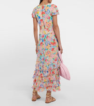 Rixo Thanvi floral silk voile midi dress