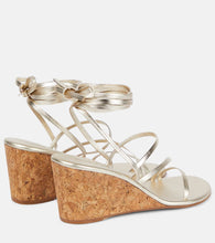 Ancient Greek Sandals Lithi metallic leather wedge sandals