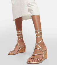 Ancient Greek Sandals Lithi metallic leather wedge sandals