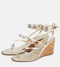 Ancient Greek Sandals Lithi metallic leather wedge sandals