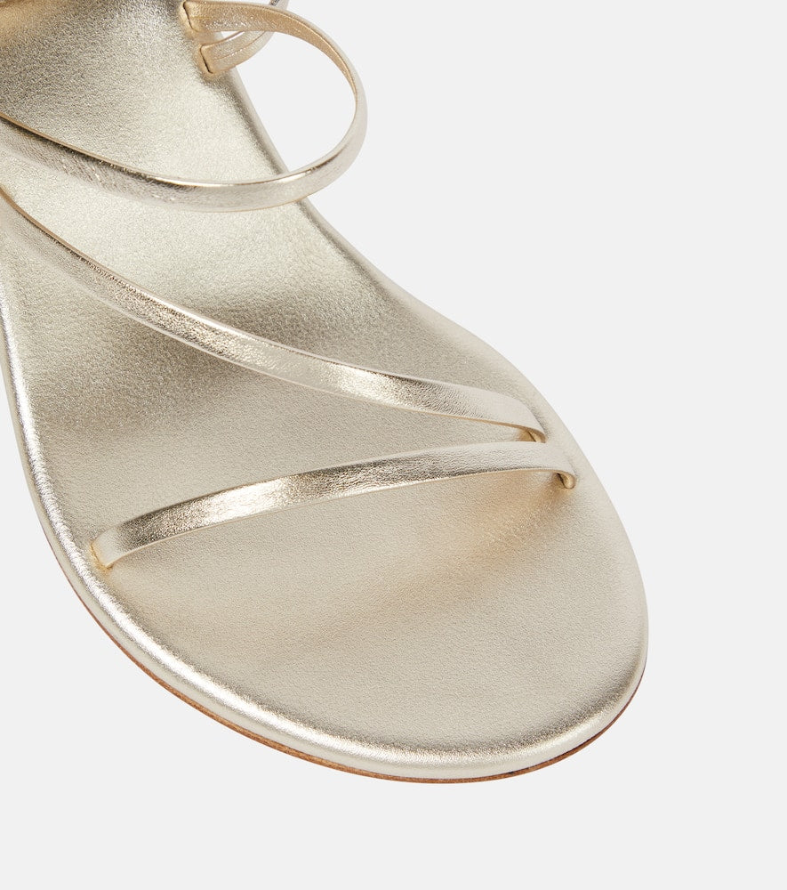 Ancient Greek Sandals Lithi metallic leather wedge sandals