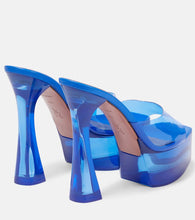 Amina Muaddi Dalida Glass PVC platform mules