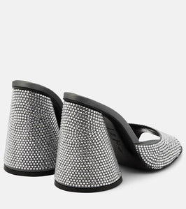 The Attico Luz crystal-embellished leather mules
