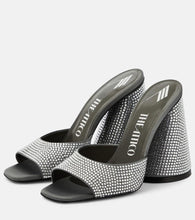 The Attico Luz crystal-embellished leather mules