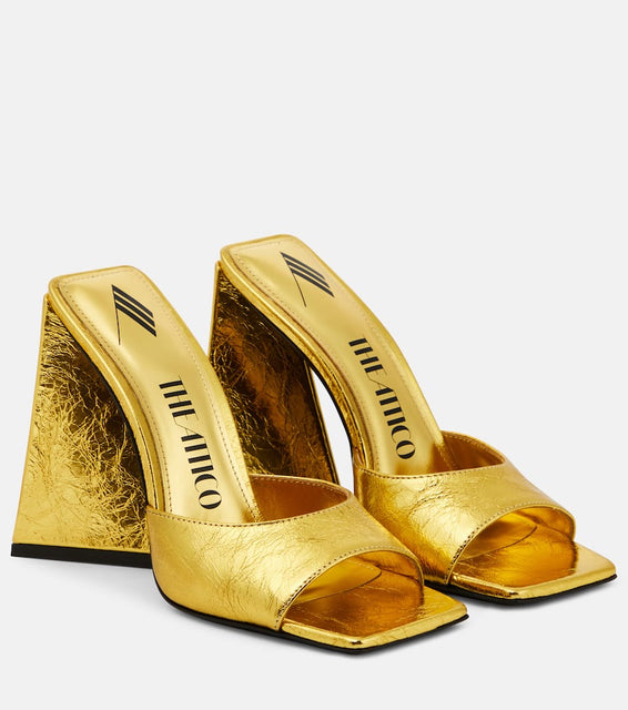The Attico Devon laminated leather mules