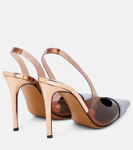 Alexandre Vauthier Crystal-embellished PVC slingback pumps