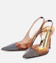 Alexandre Vauthier Crystal-embellished PVC slingback pumps