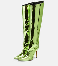 Alexandre Vauthier Mirrored leather knee-high boots