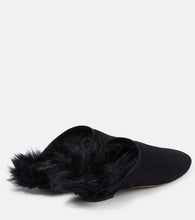 Khaite Otto shearling-trimmed suede mules