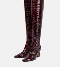 Khaite Snake-effect leather knee-high boots