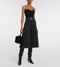 Khaite Croc-effect patent leather knee-high boots
